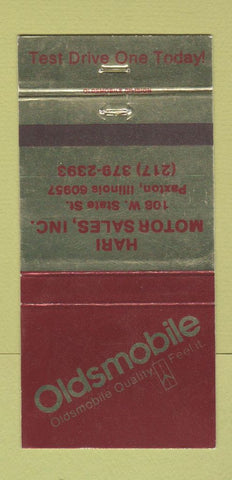 Matchbook Cover - Oldsmobile Hari Motors Paxton IL 30 Strike