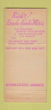 Matchbook Cover - Rick's Rancho Santa Maria CA 30 Stick