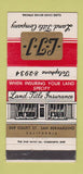 Matchbook Cover - Land Title Company San Bernardino CA 30 Strike