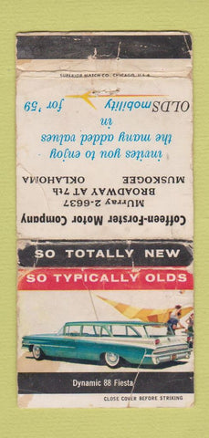 Matchbook Cover - 1959 Oldsmobile Muskogee OK POOR 30 Strike