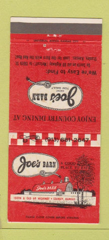 Matchbook Cover - Joe's Barn Restaurant Stanley KS 30 Strike