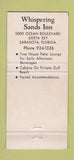 Matchbook Cover - Whispering Sands Inn Sarasota FL WEAR 30 Strike