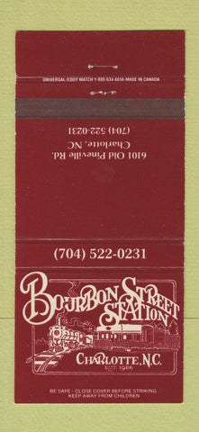 Matchbook Cover - Bourbon Street Station Charlotte NC 30 Strike