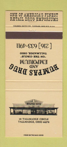 Matchbook Cover - Bumpas Drug Tallmadge OH 30 Strike