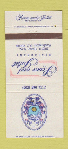Matchbook Cover - Romeo and Juliet Restaurant Washington DC 30 Strike