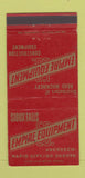 Matchbook Cover - Sioux Falls Empire Equipment Rapid City Aberdeen SC 30 Strike