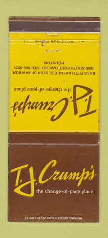 Matchbook Cover - TJ Crump's Houston TX 30 Strike