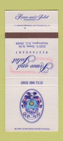 Matchbook Cover - Romeo and Juliet Restaurant Washington DC 30 Strike