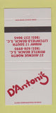 Matchbook Cover - D'Antoni's Restaurant Myrtle Beach Litchfield SC 30 Strike
