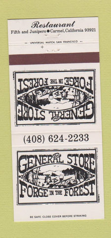 Matchbook Cover - General Store Forge in the Forest Carmel CA 30 Strike