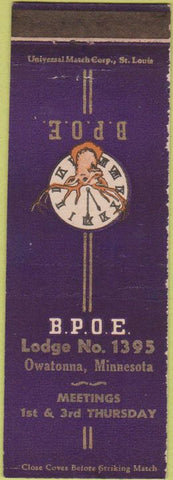 Matchbook Cover - Matchbook Cover Elks Club Owatonna MN WEAR