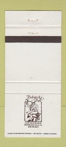 Matchbook Cover - Pickwick's Pub Woodland Hills CA 30 Strike