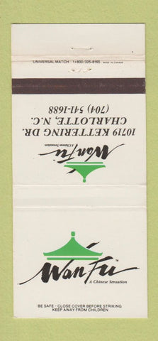 Matchbook Cover - Wan Fu Chinese Restaurant Charlotte NC 30 Strike
