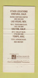 Matchbook Cover - Jeremiah's Steak House Ventura Colton CA Las Vegas 30 Strike