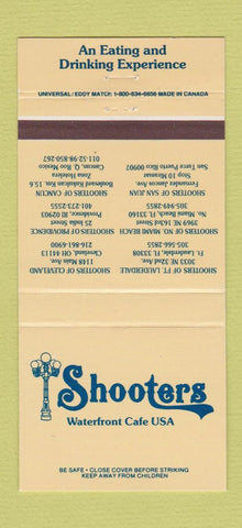 Matchbook Cover - Shooters Cafe  Providence RI Miami FL Puerto Rico 30 Strike