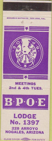 Matchbook Cover - Matchbook Cover Elks Club Nogales AZ