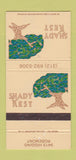 Matchbook Cover - Shady Rest Rosemont IL 30 Strike