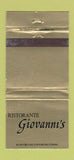 Matchbook Cover - Ristorante Giovanni's Beachwood OH 30 Strike