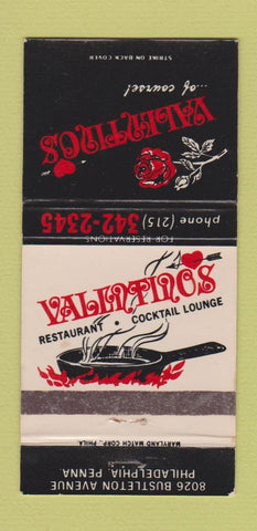 Matchbook Cover - Valentino's Restaurant Philadelphia PA 30 Strike