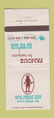 Matchbook Cover - William Penn Inn Gwynedd PA 30 Strike