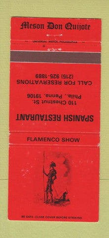 Matchbook Cover - Meson Don Quijote Philadelphia PA WEAR 30 Strike