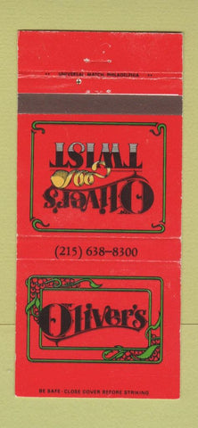 Matchbook Cover - Oliver's Twist Philadelphia PA 30 Strike