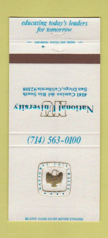 Matchbook Cover - National University San Diego CA 30 Strike
