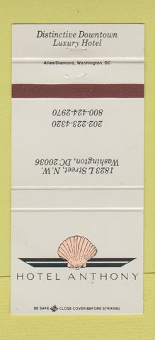 Matchbook Cover - Hotel Anthony Washington DC 30 Strike
