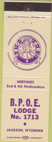 Matchbook Cover - Matchbook Cover Elks Club Jackson WY