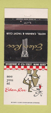 Matchbook Cover - Eden Rooc Hotel Miami Beach FL WEAR 30 Strike