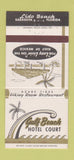 Matchbook Cover - Gulf Beach Hotel Court Sarasota FL Lido Beach 30 Strike