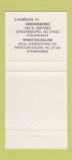 Matchbook Cover - Southern Lights Bistro Winston Salem Greensboro N 30 Strike