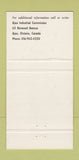 Matchbook Cover - Ajax Industrial Commission ON 30 Strike