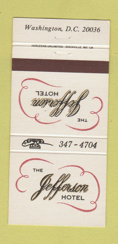 Matchbook Cover - The Jefferson Hotel Washington DC 30 Strike