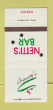 Matchbook Cover - Netti's Bar Baquetti's 30 Strike