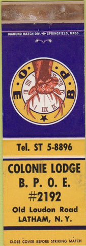 Matchbook Cover - Matchbook Cover Elks Club Latham NY