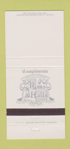 Matchbook Cover - Roma Halls Detroit Livonia Bloomfield MI 30 Strike