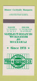 Matchbook Cover - Food Beverage Co New England West Haven Guildford CT 30 Strike