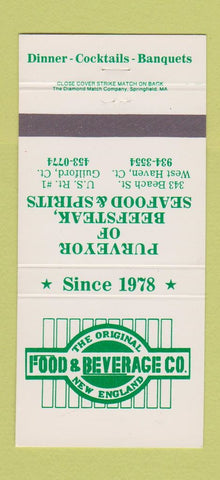 Matchbook Cover - Food Beverage Co New England West Haven Guildford CT 30 Strike