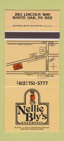 Matchbook Cover - Nellie Bly's Roadhouse White Oak PA 30 Strike