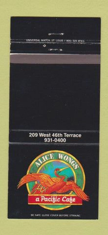 Matchbook Cover - Aclie Wongs Pacific Cafe  WEAR 30 Strike