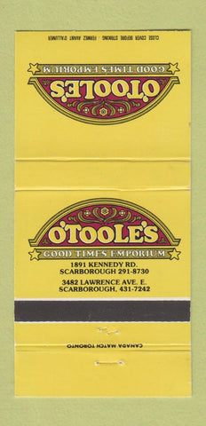 Matchbook Cover - O'Toole's Restaurant Scarborugh ON 30 Strike