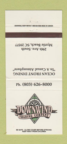 Matchbook Cover - Downwind Trading Restaurant Myrtle Beach SC 30 Strike