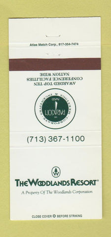 Matchbook Cover - Woodlands Resort  30 Strike