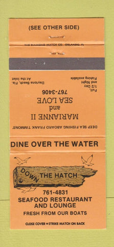 Matchbook Cover - Down the Hatch Restaurant Daytona Beach FL 30 Strike