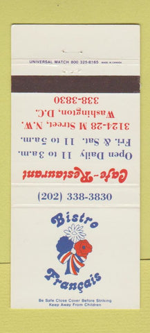 Matchbook Cover - Bistro Francais Restaurant Washington DC 30 Strike