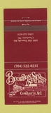 Matchbook Cover - Bourbon Street Station Charlotte NC 30 Strike