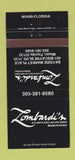 Matchbook Cover - Lombardi's Miami FL 30 Strike
