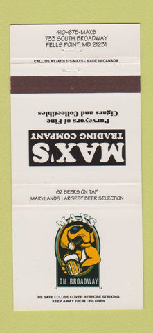 Matchbook Cover - Max's Trading Cigars Fells Point MD 30 Strike