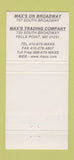 Matchbook Cover - Max's Trading Cigars Fells Point MD 30 Strike